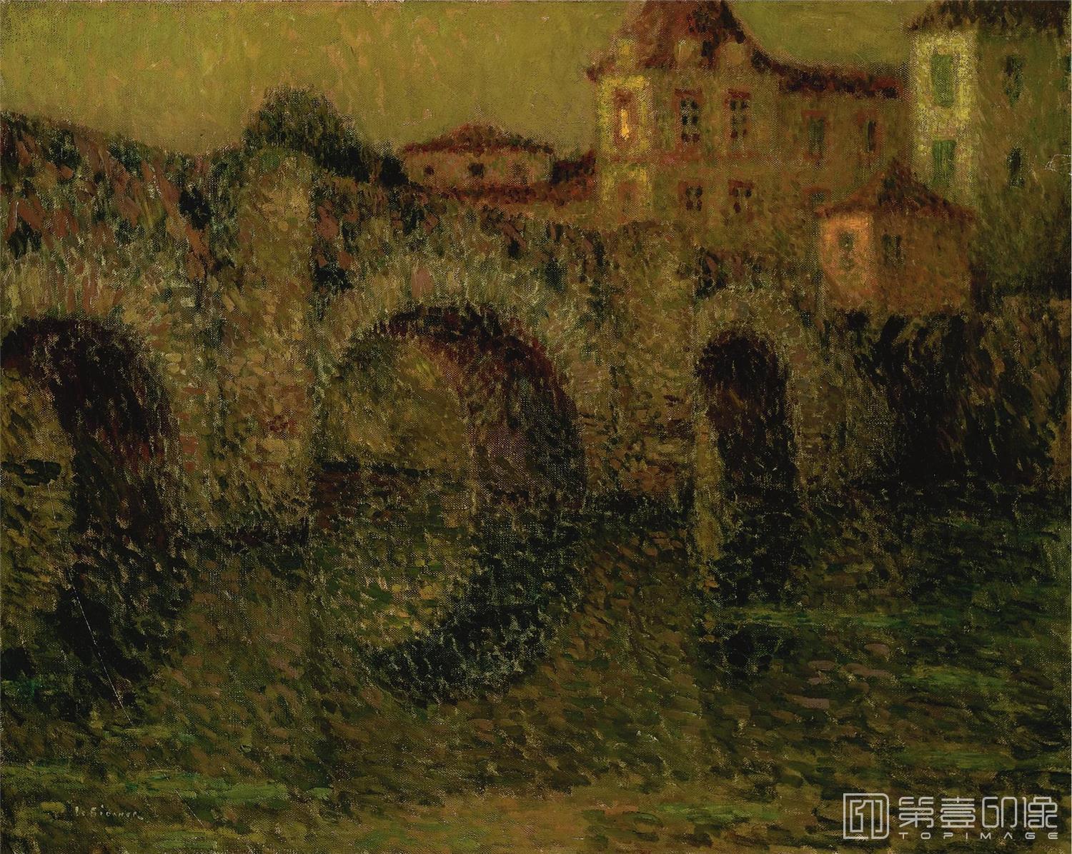 油画-LEPONTAUCRÉPUSCULE,DINAN,